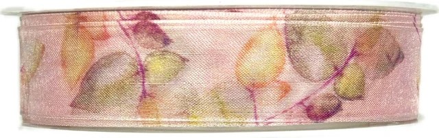 Stuha taftová DREAM GARDEN růžová transparentní A 25mm x 20m (7,-Kč/m) 