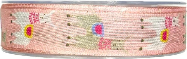 Stuha dětská narozeninová HAPPY LAMA růžová A 25mm x 20m (6,-Kč/m)