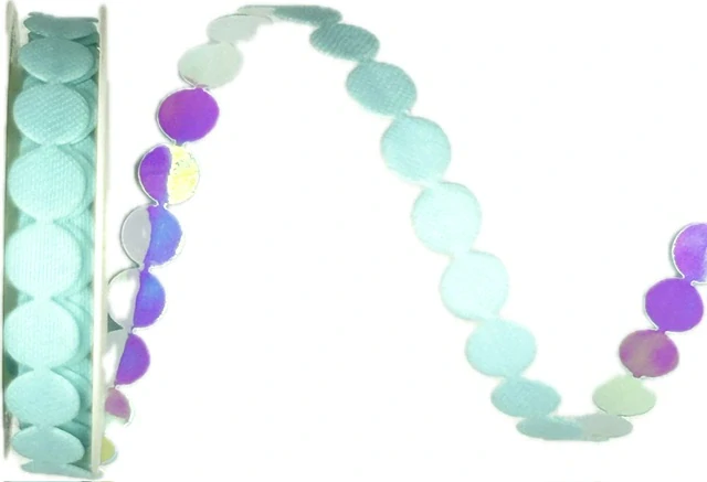 Stuha vysekávaná BLUE SPOTS světle modrá 10mm x 2m (8,-Kč/m)