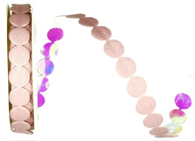 Stuha girlandová PINK SPOTS světle růžová 10mm x 2m (8,-Kč/m)