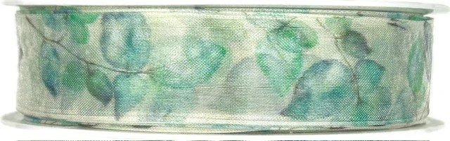 Stuha taftová DREAM GARDEN tyrkysová transparentní A 25mm x 20m (7,-Kč/m) 