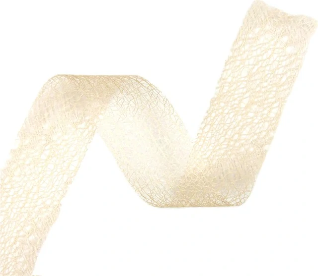 Stuha MESH PEACH floristická síťka krémová 40mm x 25m