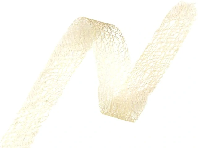 Stuha MESH PEACH floristická síťka krémová 25mm x 25m