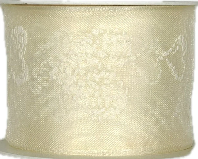 Organzová stuha DREAM – krémová 40mm x 2m