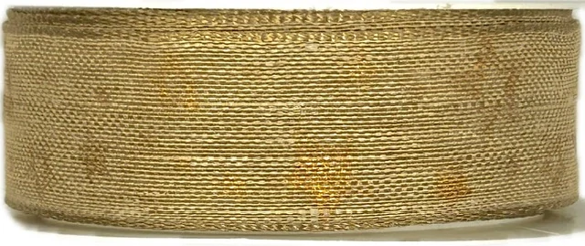 Stuha vánoční bavlněná COPPER STAR natur 25mm x 2m (7,-Kč/m)