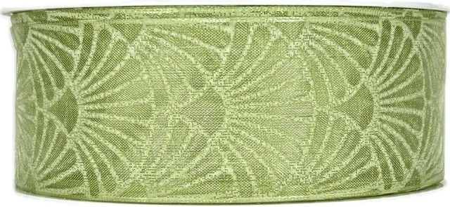 Stuha taftová ART DÉCO zelená transparentní 40mm x 20m A (8,-Kč/m)