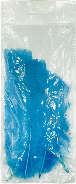 Dekorační peříčka MODRÁ 12ks bal