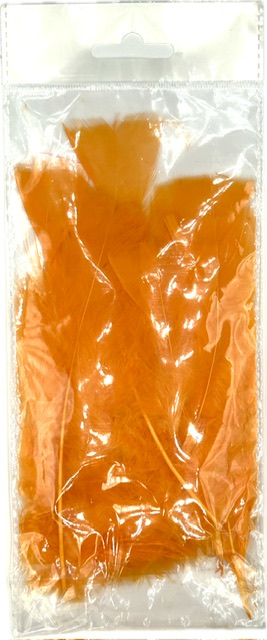 Dekorační peříčka ORANŽOVÁ 12ks bal