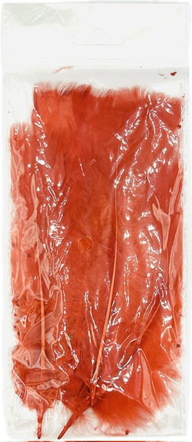 Dekorační peříčka ČERVENÁ 12ks bal