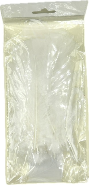 Dekorační peříčka BÍLÁ 12ks bal