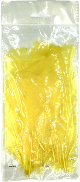 Dekorační peříčka ŽLUTÁ 12ks bal