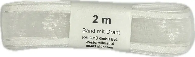 Stuha organzová CHAMPAGNER bílá prošívaná 25mm x 2m (7,50 Kč/m) 