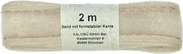 Stuha organzová CHAMPAGNER natur 25mm x 2m (7,50Kč/m)