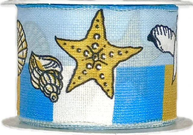 Stuha taftová BEACH  LIGHT BLUE světle modrá 40mm x 2m (13,-Kč/m)