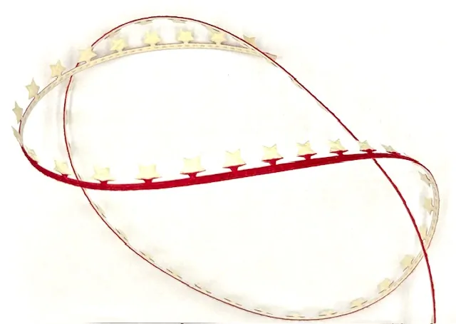 Vánoční stuha girlandová STARS CREAM 20mm x 5m