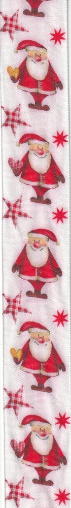 Stuha vánoční HAPPY SANTA bílá 40mm x 2m (13,-Kč/m)