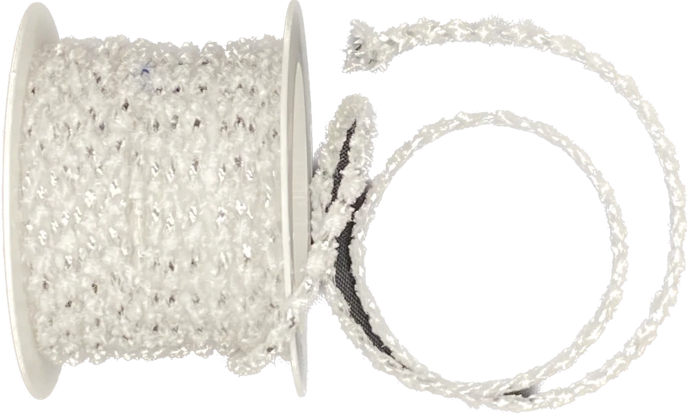 Provázek kroucený KORDEL bílý stříbrná nit 3mm x 3m (5,- Kč/m)