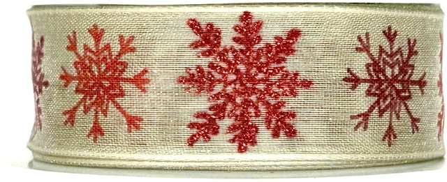 Stuha vánoční SNOWPEARL GREY šedá 25mm x 2m (13,-Kč/m)