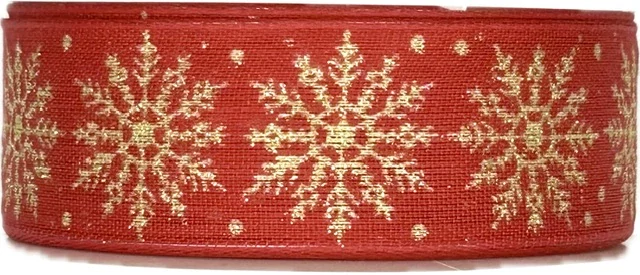 Stuha vánoční SNOWPEARL RED červená 25mm x 2m (13,-Kč/m)