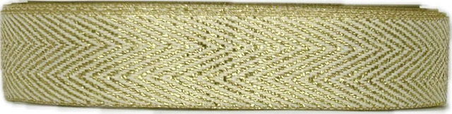 Vánoční stuha tkaná FISHBONE CREAM krémová 15mm x 3m (7,-Kč/m)