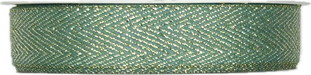 Vánoční stuha tkaná FISHBONE MINT tyrkysová 15mm x 3m (7,-Kč/m)