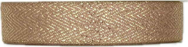 Vánoční stuha tkaná FISHBONE PINK růžová 15mm x 3m (7,-Kč/m)