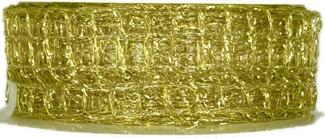 Stuha síťovaná CADILLAC zlatá venkovní 25mm x 2m (12,-Kč/m)