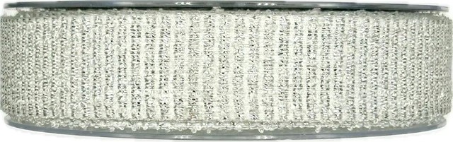 Stuha rypsová ANTVERPEN SILVER stříbrná 25mm x 20m A (10,-Kč/m)