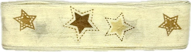 Stuhy vánoční CHOCOLATE STARS krémová 25mm x 2m (8,-Kč/m)