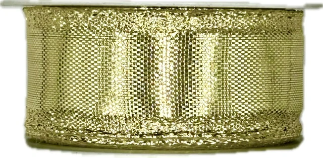 Stuha zlatá lurexová BIRMINGHAM GOLD lesklá 25mm x 2m (14,-Kč/m)