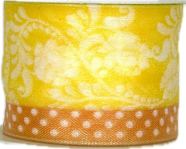 Stuha organzová SPRING HARMONY žlutá 40mm x 2m (13,-Kč/m)