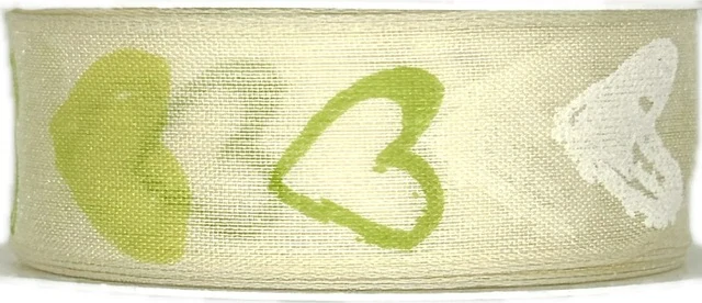 Bavlněná stuha Green Heart – pastelově zelená 25mm x 2m