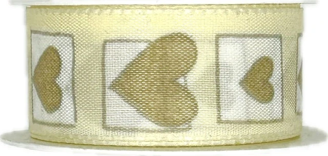 Taftová stuha ALL LOVE CREAM krémová 25mm x 2m