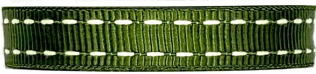 Stuha rypsová BUSTER Olive Green prošívaná zelená 15mm x 2m (10,-Kč/m)