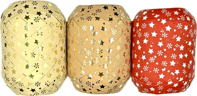 Vánoční vázací stuha CHRISTMAS  červená  (velké Mega klubko) 1 cm x 20 m