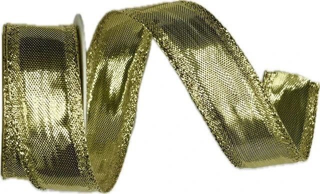 Set 3x Stuha zlatá lurexová BIRMINGHAM GOLD lesklá 3x (25mm x 2m) 