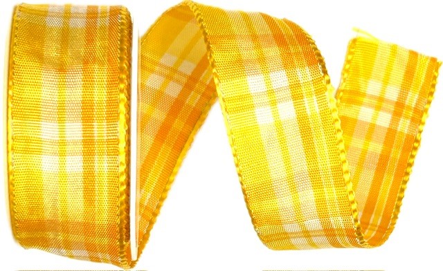 AKCE 2+1 zdarma- Stuha saténová CARACAS YELLOW oranžová 25mm x 2m (cena za 3ks)