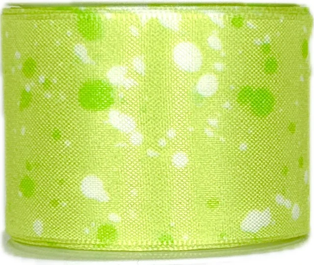 Stuha taftová COLOR SPLASH GREEN zelená 40mm x 2m (13,-Kč/m)