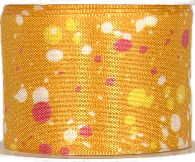 Stuha taftová COLOR SPLASH ORANGE oranžová 40mm x 2m (13,-Kč/m)