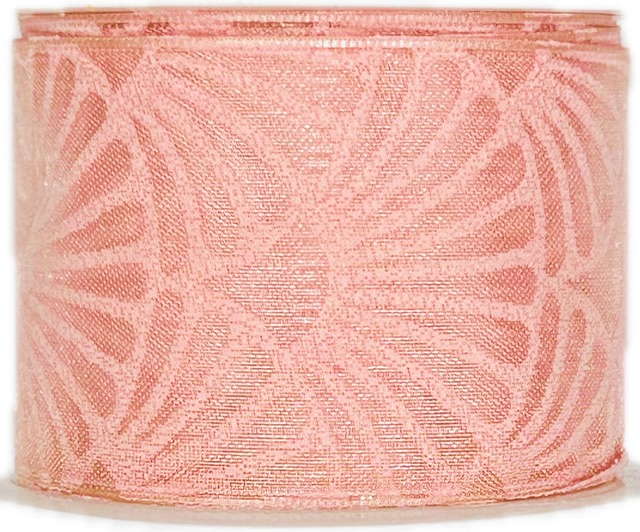 Stuha taftová ART DÉCO PINK světle růžová průsvitná 40mm x 2m (13,-Kč/m)