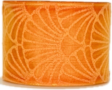 Stuha taftová ART DÉCO ORANGE oranžová průsvitná 40mm x 2m (13,-Kč/m)