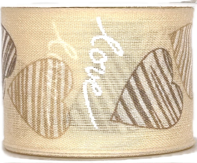 Bavlněná stuha Soft Love Beige – krémová 40mm x 2m
