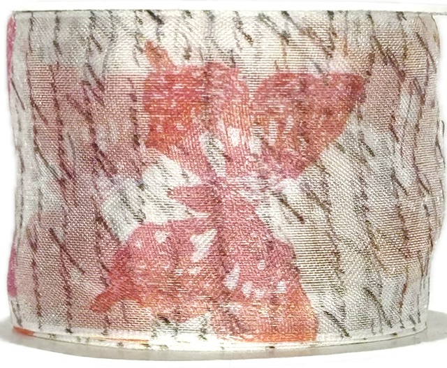 Stuha organzová Garden Poem – Soft Rose růžová 40mm x 2m (16,- Kč/m)