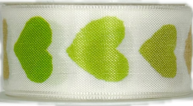 Taftová stuha LIME LOVE – zelená 25mm x 2,5m