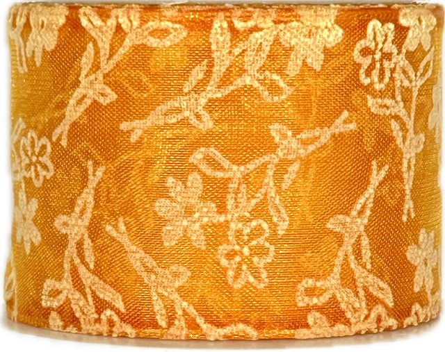 Stuha taftová SARDEGNA oranžová 40mm x 2m (13,-Kč/m)