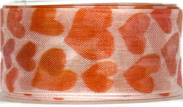 Organzová stuha Love Bloom Red – červená 25mm x 2m
