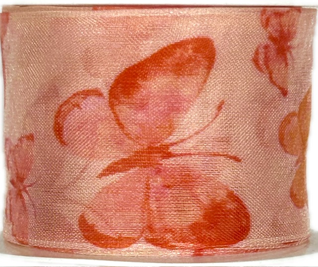 Stuha taftová WINGS OF SUMMER RED červená průsvitná 40mm x 2m (13,-Kč/m)