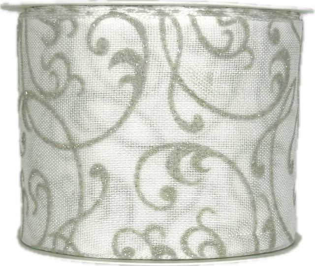 Stuha vánoční Elegant Ribbon Luxe – Elegant Ribbon Luxe – Arctic White bílá 60mm x 3m (16,-Kč/m)