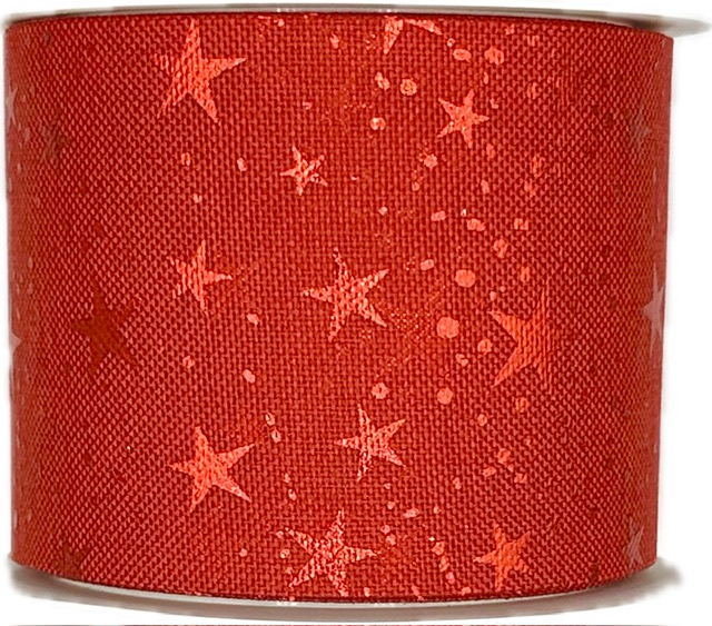 Stuha vánoční Starlight Wishes – Scarlet Sparkle červená 60mm x 3m (16,-Kč/m)