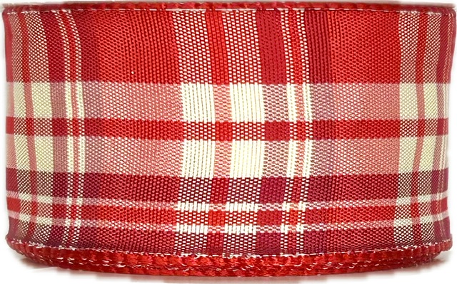 Stuha saténová  Scottish Red Satin  červená 40mm x 2m (15,-Kč/m)